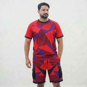 Ensemble chemise et short tendance été, vêtements décontractés sur mesure, tenue assortie en deux pièces, confortable, léger, à porter au quotidien - Product Image 1