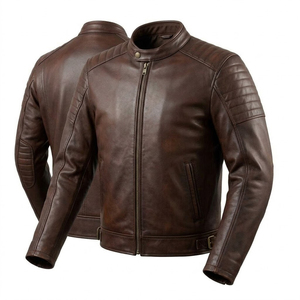 Vintage Brown Leather Field <b>Jacket</b> <b>Mens</b> Premium Casual Leather Coat Classic Utility Style Button Front Outerwear Fashion Travel - Product Image 3