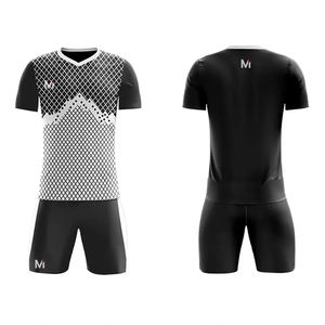 Tenue d'équipe de football professionnelle personnalisée, uniforme de football imprimé par transfert thermique, 100% polyester respirant, séchage rapide, sport - Product Image 6