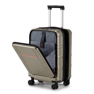 Valigia da cabina in alluminio da 20 pollici con scomparto frontale, doppie ruote girevoli, lucchetto TSA, approvata per il trasporto aereo - Product Image 5