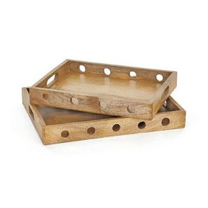 Decorative Eco Friendly Wooden Serving Tray Dishwasher Safe <b>for</b> Ottoman Coffee <b>Table</b> Kitchen Counter Bathroom Organizer <b>Home</b> - Product Image 1
