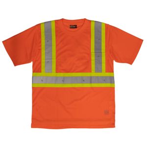 Camisetas de Trabajo de Alta Visibilidad para Hombre, Personalizadas, 100% Poliéster, de Secado Rápido, Manga Corta, Reflectantes, Verdes - Product Image 2