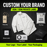 Survêtement blanc personnalisé OEM à marque privée, respirant, avec fentes latérales, fermeture métallique, col montant, pantalon de jogging, fabricant designer