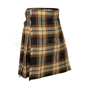 Asequible para hombre Utility Kilt Mezcla de algodón transpirable Tartan Pliegues Bolsillos de carga Dobladillo reforzado Hebillas ajustables para festivales - Product Image 6