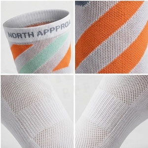 North Approach Crew Athletic <b>Socks</b> Striped <b>Orange</b> Mint Breathable Running <b>Socks</b> for Adults Summer Season - Product Image 4