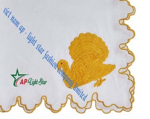 Servilletas de Cóctel Bordadas de Algodón/Lino de Alta Calidad de Vietnam, Diseño Personalizado, para Fiestas y Bodas, Bordado a Mano - Product Image 3