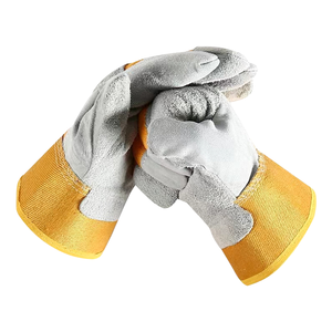 Gants de travail de soudage en cuir de vachette sur mesure, double sécurité, pour la construction industrielle - Product Image 5