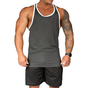 Camisetas sin mangas de algodón y poliéster con cuello redondo para adultos, con diseño sólido, chaleco de gimnasio, camiseta deportiva, camiseta atlética para hombre. - Product Image 4