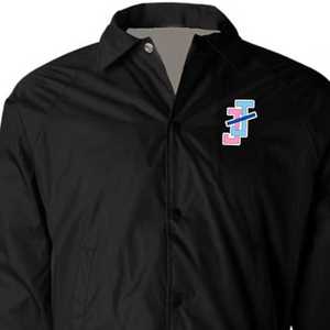 Jack and Jill Men <b>Line</b> Jacket Black Snap Button Lightweight Windbreaker Casual Streetwear Outerwear <b>Coat</b> - Product Image 5