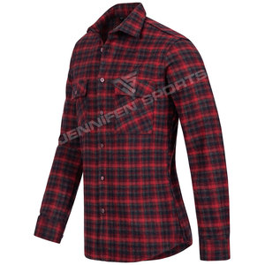 Camisa de Franela a Cuadros de Alta Calidad OEM, Informal, Holgada, 100% Lana, Talla Grande, para Hombre - Product Image 2