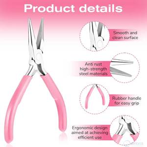 2 Pcs Stainless Steel Chain Nose Pliers 4.5 Inch Flat Nose Precision Jewelry Making <b>Craft</b> Tool Set for <b>Wire</b> Bending Grasping - Product Image 4
