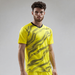 Maillots de football personnalisés pour équipe, 100 % polyester, sublimation, manches courtes, col en V, pour hommes - Product Image 4