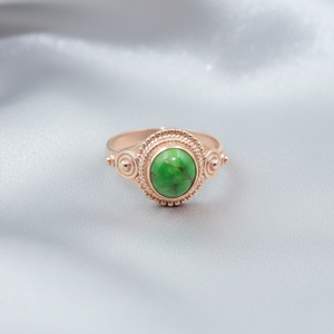 Top Quality Green Copper Turquoise <b>Ring</b> 925 Sterling Silver Handmade Vintage Boho <b>Statement</b> <b>Ring</b> Gold Plated Jewelry Gift Women - Product Image 3