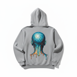 Sudadera con Capucha Personalizada con Estampado de Rostro con Efecto de Goteo Colorido, Bolsillo Delantero, Estilo Casual de Invierno, Corte Regular, Felpa Francesa de Algodón - Product Image 3