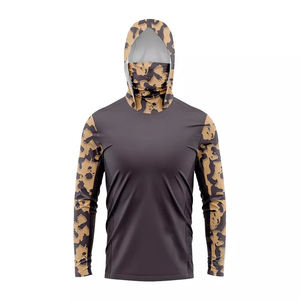 Camisa de Pesca con Capucha, Transpirable, UPF 50, Impermeable, de Secado Rápido, 100% Poliéster, Estampado de Camuflaje, Anti-UV - Product Image 6