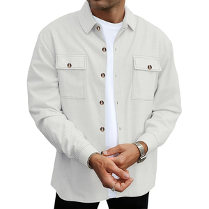 Ensemble haut et pantalon à manches longues en tricot blanc pour homme, col montant, tenue décontractée pour le printemps - Product Image 2