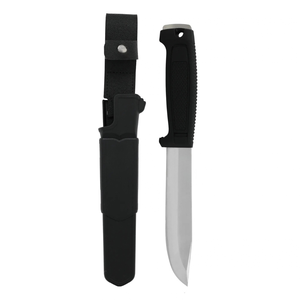 Cuchillos Negros de Hoja Fija para Exteriores con Hoja Plateada, Mango Texturizado Antideslizante, Funda Protectora Negra y Correa para Cinturón para Camping - Product Image 5