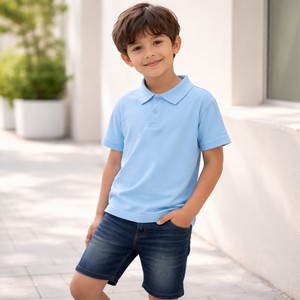 เสื้อโปโลเด็กขายดี ผ้าฝ้าย 100% แขนสั้น สำหรับฤดูร้อน รับผลิตตามสั่ง พร้อมสกรีนโลโก้ ขายส่งจากโรงงานโดยตรง - Product Image 1