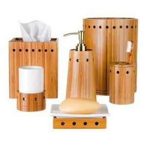 Minimalist Wood Bathroom Accessories <b>Set</b> 3 Piece <b>Soap</b> Dispenser Toothbrush Holder Tray Eco Friendly - Product Image 4