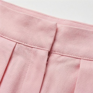 Falda Midi Plisada de Cintura Alta para Mujer, Color Rosa Sólido, Elegante, Tela Satinada, Estilo Japonés, Alta Calidad, para Todas las Temporadas - Product Image 4