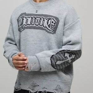 Casual Wool / cashmere sweater Basic <b>Pullover</b> <b>Men</b> Intarsia Color Block Plus Size Sweaters Slim Fit Crew Neck Long Sleeve Sweater - Product Image 1