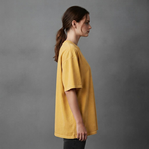Nuevo Modelo 2026, 200 g/m², 100% Algodón, Verano, Moda, Corte Regular, Amarillo Sólido, Cómodo, Apliques Personalizados con Serigrafía - Product Image 6