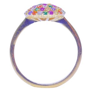 Bague classique pour femme en argent sterling 925 plaqué or 14 carats avec tourmaline naturelle multicolore Gemvanity, idéale pour les mariages - Product Image 2