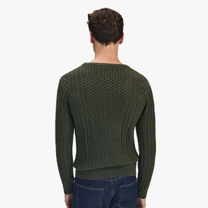 Mens Fisherman Knit Sweater Crew Neck Full Sleeve Thick Winter Sweater Warm Breathable Soft Anti Pilling Sweater Custom Logo OEM - Product Image 6