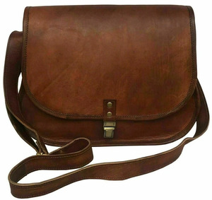 Pochette de chasse en cuir véritable avec fermeture à fermoir, bandoulière arquée détachable, style vintage unisexe - Product Image 4