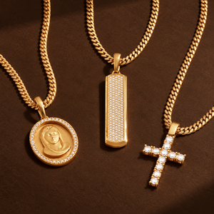 Pendentif Vierge Marie catholique en or 14 carats avec halo de diamants taille brillant rond, plaqué or, certifié IGI, cadeau de luxe pour mariage et fêtes - Product Image 6
