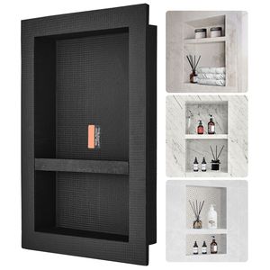 Nicchia Doccia Pronta all'Uso 40x60 cm con Doppio Ripiano Organizzatore Angolare Quadrato da Incasso Sigillato per Bagno - Product Image 2