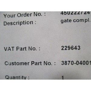 AMAT 3870-04001 Valve Gate 35 x 336 mm, <b>Seal</b> w - Trusted Global Legacy Semiconductor Equipment and Parts at - Product Image 3