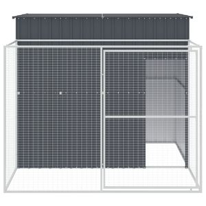 Antracita 84,3 "x 99,6" x 71,3 "Casa de perro de acero galvanizado con casas y muebles para mascotas - Product Image 3