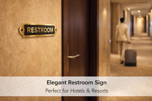 Vintage Brass Restroom Door Sign Decorative Metal Bathroom <b>Name</b> <b>Plate</b> Wall Mounted Toilet Plaque for Hotel Office Restaurant - Product Image 4