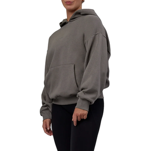 Sudadera con Capucha Extra Grande para Mujer, de Color Sólido, Hombros Caídos, Manga Larga, de Algodón, Fabricante - Product Image 2