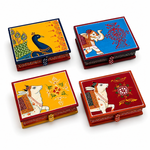 Hand Painted Wooden Storage <b>Box</b> Decorative Jewelry Keepsake <b>Box</b> Traditional Artisan <b>Gift</b> <b>Box</b> - Product Image 4