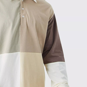 Men's Color Blocked Long Sleeve Casual <b>Shirt</b> Poplin Oversized Button Down <b>Collar</b> Full Sleeve Spring Wear - Product Image 5