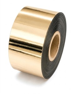 Film de transfert thermique en feuille d'or, rouleau de feuille de marquage à chaud pour le cuir, le papier, le plastique, les étiquettes d'emballage - Product Image 1
