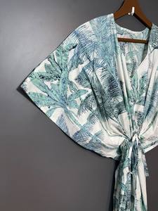 Caftán indio de algodón con estampado floral, vestido largo maxi, ropa de playa, ropa de dormir, pareo para mujer - Product Image 5