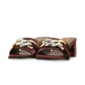 FR8382 Sandalias de tacón formales marrones Accesorio cómodo sin cordones para eventos formales - Product Image 3