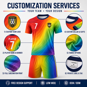 Camiseta de Fútbol Personalizada RUIWO para Hombre, 100% Poliéster, Transpirable, Cuello Redondo, Manga Corta, Uniforme de Fútbol de Verano, Impresión Digital Rápida - Product Image 3