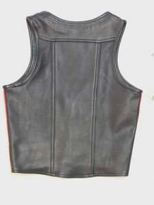 Gilet de moto en cuir sans manches coupe-vent grande taille pour homme, personnalisé, respirant, imperméable, séchage rapide, protection intégrée - Product Image 3