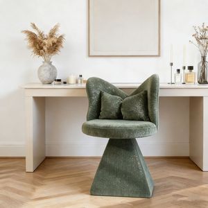 Swivel Accent Vanity Chair with Butterfly Back for Dining <b>Bedroom</b> Makeup <b>Stool</b> or Living Room Use - Product Image 1