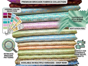 Jacquard Brocade Fabric Floral Woven Pattern Polyester <b>Silk</b> Blend Dress Saree Upholstery <b>Curtain</b> Textile Material - Product Image 6