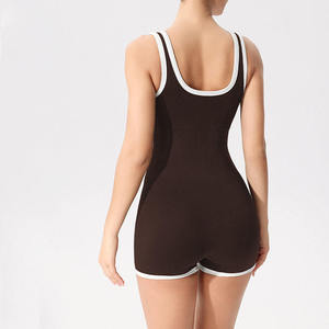 ชุดบอดี้สูทกีฬาแบบยูนิเซ็กซ์ ซับแรงกระแทก ชุดออกกำลังกาย ชุดโยคะเซ็กซี่ ผ้าริบ ยืดหยุ่นสูง 100% โพลีเอสเตอร์ แห้งเร็ว - Product Image 3