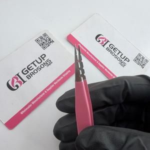 GETUP BROSONS IMPEX GBI Nouvel ensemble de pinces à cils de précision en acier inoxydable rose, pointes lisses revêtues, 10 mm, noir - Product Image 6