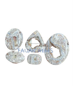 Agate en dentelle naturelle folle Cabochon de pierres précieuses en vrac poli toutes tailles fabrication de bijoux en cristal mélange forme de pierres précieuses tiers - Product Image 1
