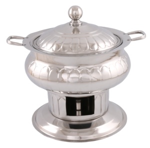 Conception martelée argent fini en acier inoxydable plat de chauffe-plat pour mariage et hôtel vaisselle S plat au prix de gros - Product Image 2