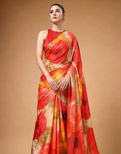 <b>Indian</b> Traditional Ethnic Casual Satin Silk Saree in Printed for Daily Wear and Festive Function for Women Trendy Fancy Outfit - Product Image 1