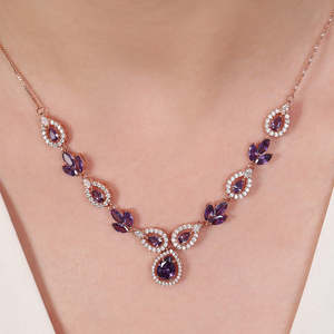 Conjunto de Collar con Colgante Minimalista de Plata de Ley 925 Chapado en Oro Rosa con Pétalos de Rosa, Super Septiembre, para Mujer, San Valentín - Product Image 5